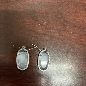 Kendra Scott Elle Silver and Smoke Gray Drop Earrings